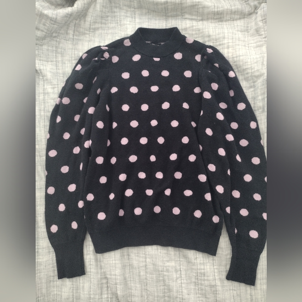 Polka Dot Sweater - Black and Pink